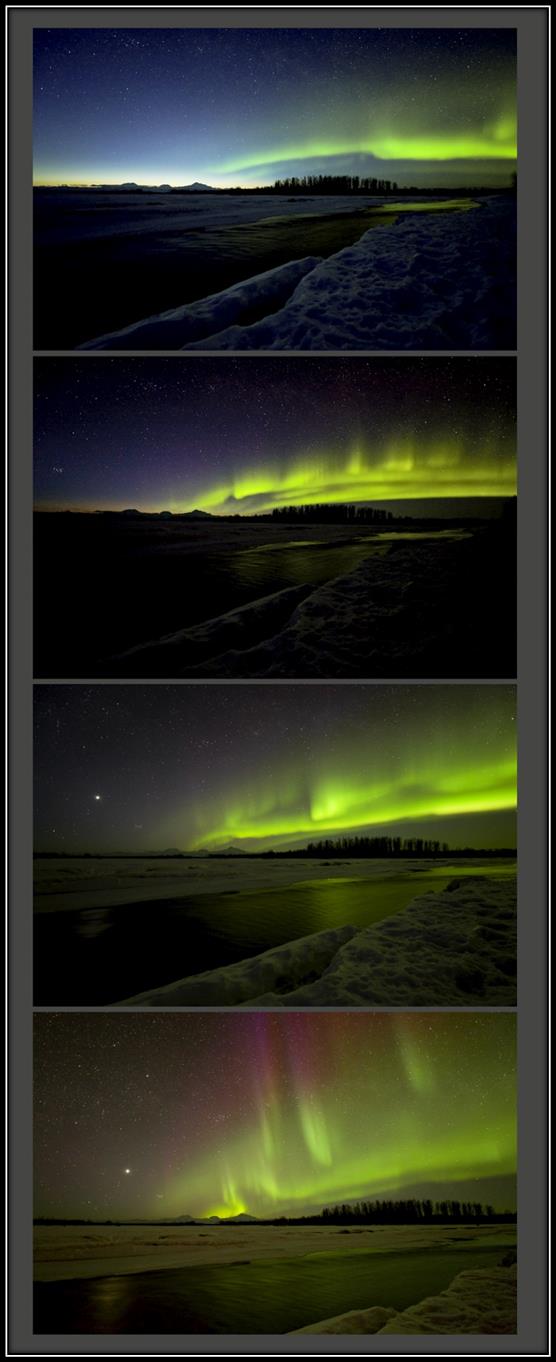 Aurora in Alaska's Twilight